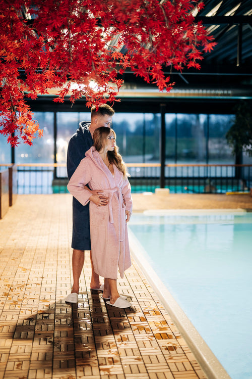 Unisex Hooded Bathrobe - Cotton Terry