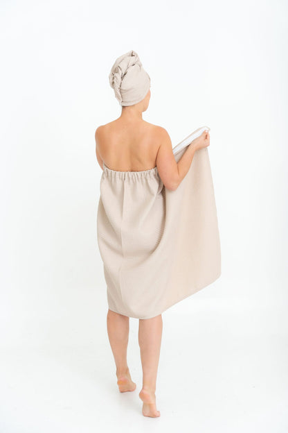 Women's Spa Wrap Towel with Velcro and Elastic